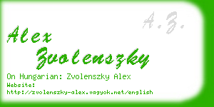 alex zvolenszky business card
